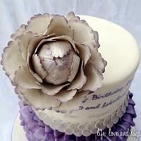 60th Birthday - personalized ruffle cake