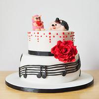 Black & Red Wedding Cake