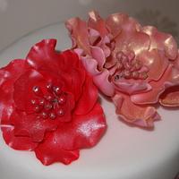 Painted floral china cup cake