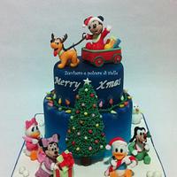 Christmas cake: Baby Mickey Mouse and friends