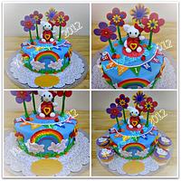 Rainbow Hello Kitty Cake