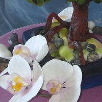 Bonsai with orchids