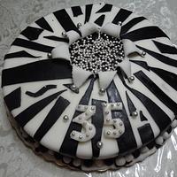 zebra surprise cake