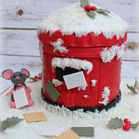 Christmas pillar box cake 