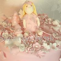 Flower fairy christening cake 