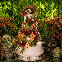 Wedding Cake and Tropical sugar flowers