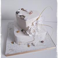 Wedding cake with edible stones