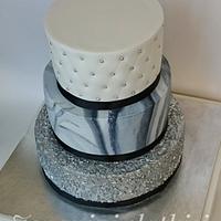 Silver elegant cake