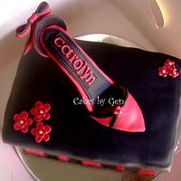 Mini Sugarpaste High heels & Shoebox cake