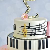 Piano music cake.