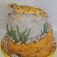 leopard gecko cake 