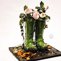 Wellie boots and sugar roses