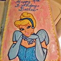 Cinderella Buttercream sheet cake design