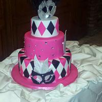 Masquerade Sweet 16 Cake