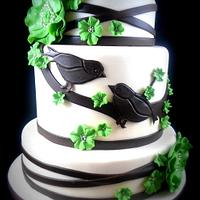 Black Birds Wedding Cake