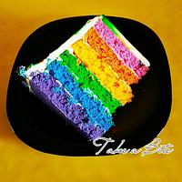 Rainbow & watercolour cake