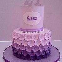 Purple ombre blossom cake