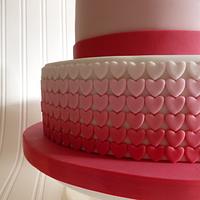 Ombre Hearts Princess Cake