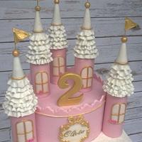 Pink castle cake 