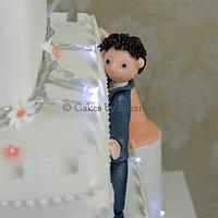 Wedding Castle Cake with fairy lights
