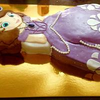 Sofia the first 2D carved cake 