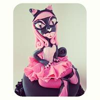 6th Birthday Catty Noir Monster High Cake  