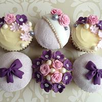 Elegant pink & purple cupcakes