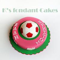 Hello Kitty & Soccer Ball Cake For Twins