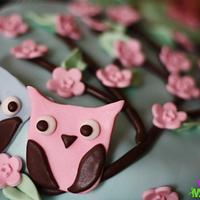 Love Owl Cake and Cupcakes