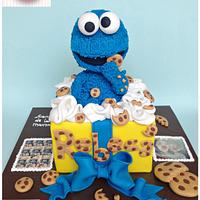 Cookie monster cake!!!