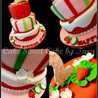 strawberry shortcake themed cake