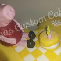 Peppa pig number '2' birthday cake