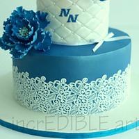 "Ripples"- a two tier wedding cake