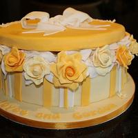 Golden Wedding Anniversary Hat Box