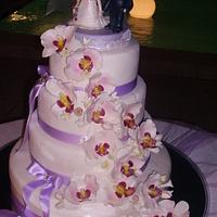 orchid cake for  wedding