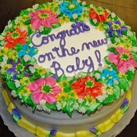 buttercream welcome baby cake