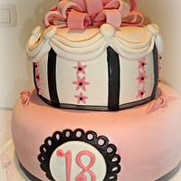18 birthday cake pink  white and black