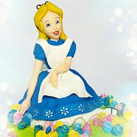 "Alice in Wonderland" cake topper