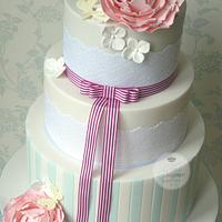 Candy stripe wedding cake