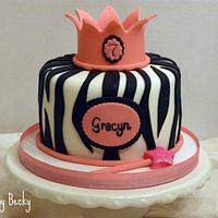 Pink Zebra Princess Cake