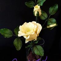 yellow gumpaste rose