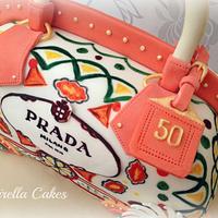 Hand Painted Prada Handbag