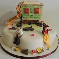 Gypsy Wedding Cake & Cupcakes