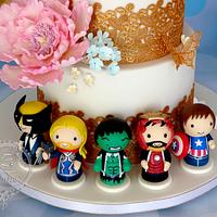 Superhero wedding cake 