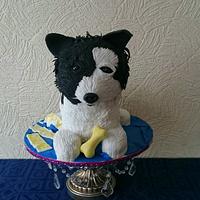 sculpted dog cake