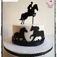 Horse riding cake
