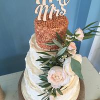 Buttercream and Rose gold sequins 