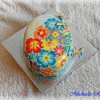 Hand painted flowers with butterflies