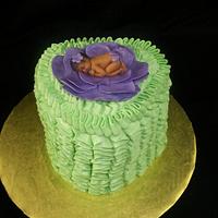 Heart Ruffle Cake With Fantasy Flower and Baby