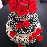 Sweet Sixteen with sugar red roses